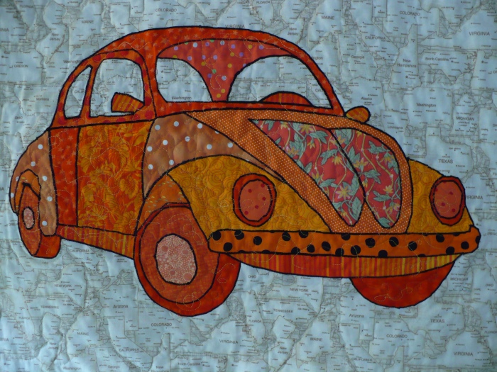 Volkswagen Bug Quilt - Close up