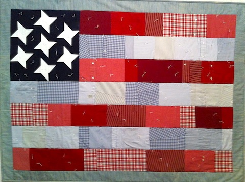 All-American Flag Quilt - men's shirt version, by Alethea Ballard; 2013